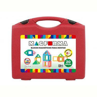 Blocos Magnéticos - Magforma - Vazado - Maleta com 20 peças - Acrílico - MF17VAZ20 - Magforma