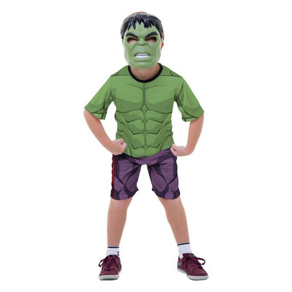 Fantasia Hulk Infantil Curto com Máscara Regina G Fantasia Hulk Infantil Curto com Máscara Regina G