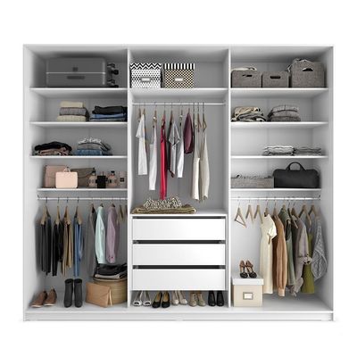 Guarda-Roupa Closet Monreale 100 % MDF 3 GV Branco 237 cm