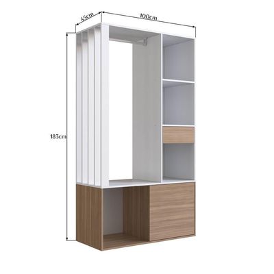 Guarda Roupa Closet 183x100cm Branco Montana Proddy