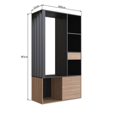 Guarda Roupa Closet 183x100cm Preto Montana Proddy