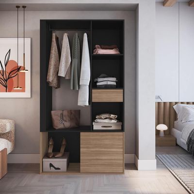 Guarda Roupa Closet 183x100cm Preto Montana Proddy