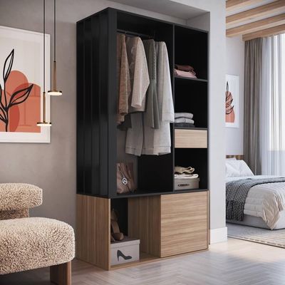 Guarda Roupa Closet 183x100cm Preto Montana Proddy