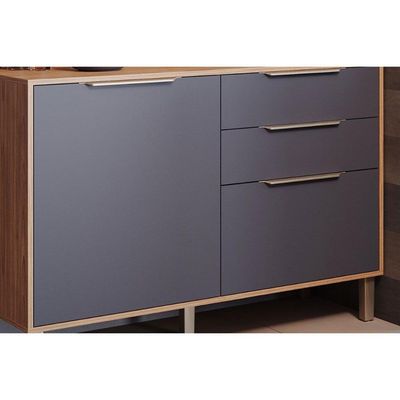 Cozinha Completa 5 Peças Divina 1 Aéreo 1 Balcão 1 Ilha 2 Complementos C5p186 Freijó Titanium