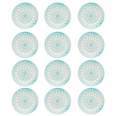 Prato Raso de Cerâmica Estampa Donna Mandala 24cm 12 Unidades - Biona 091079