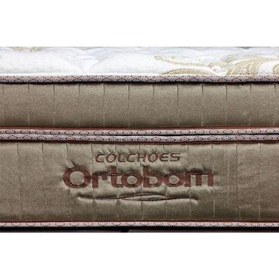 Cama Box King: Colchão Molas Superpocket Ensacadas Ortobom Gold Ultragel + Box Nobuck Clean (193x203)