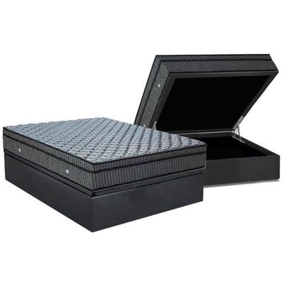 Cama Box Baú Casal: Colchão Molas Superpocket Ensacadas Ortobom Orthotel Luxo + Base Crc Suede Gray (138x188)