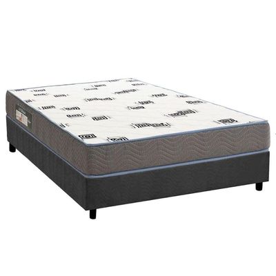 Cama Box Casal: Colchão Espuma D33 Ortobom Light Saúde + Base Crc Suede Gray (138x188)