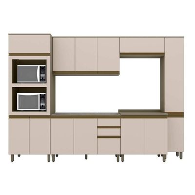 Cozinha Completa 7 Peças Connect 2 Aéreos 2 Balcões 2 Paneleiros 1 Complementoc6p20 Duna Cristal