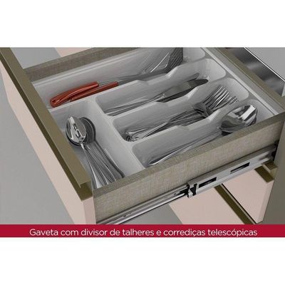 Cozinha Completa 7 Peças Connect 2 Aéreos 2 Balcões 2 Paneleiros 1 Complementoc6p20 Duna Cristal