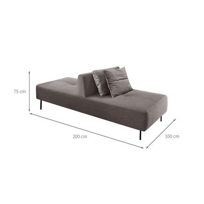 Sofá 2 Lugares e 1 Encosto Modular Da Vinci Poliéster Cinza
