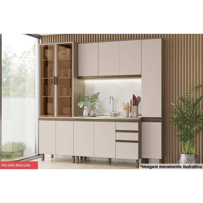 Cozinha Modulada Connect 4 Peças 1 Aéreo + Balcão + 2 Paneleiros C5p97 Duna2 Aéreos + 1 Balcão + 1 Complemento