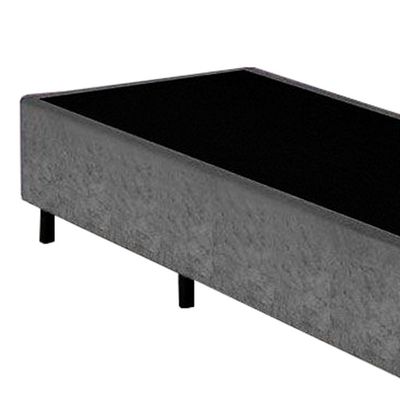 Cama Box Solteiro Suede Sereneprime Cinza 88x188x40