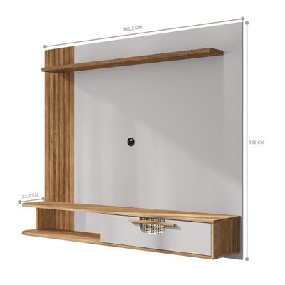Painel Pitombeiras Para Tv 65 Polegadas Cinamomo Off White