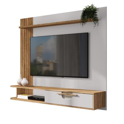 Painel Pitombeiras Para Tv 65 Polegadas Cinamomo Off White