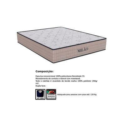 Cama Box Solteiro: Colchão Espuma D33 Orthoflex Milão Black + Base Crc Suede Clean (78x188)