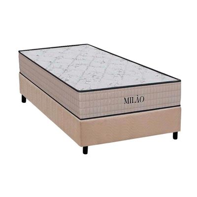 Cama Box Solteiro: Colchão Espuma D33 Orthoflex Milão Black + Base Crc Suede Clean (78x188)