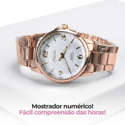 Relogio Feminino Banhado Rose Qualidade Premium + Pulseira
