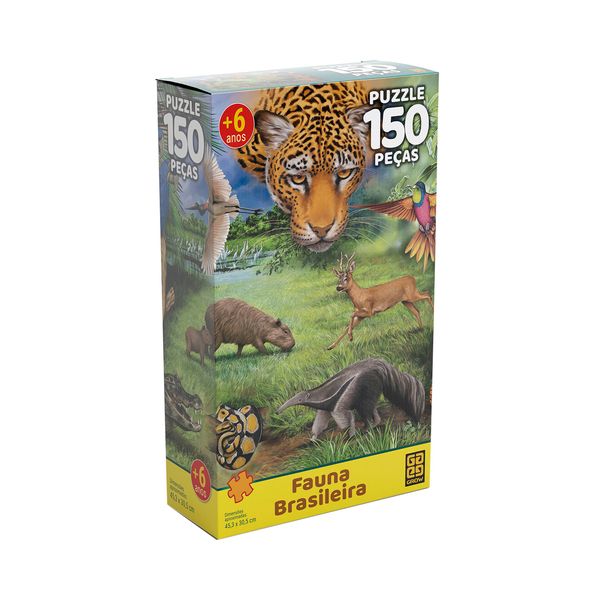 Quebra-Cabeça Grow Fauna Brasileira com 150 Peças