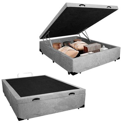 Cama Box Baú Viúva Sereneprime Suede Cinza 44x128x188