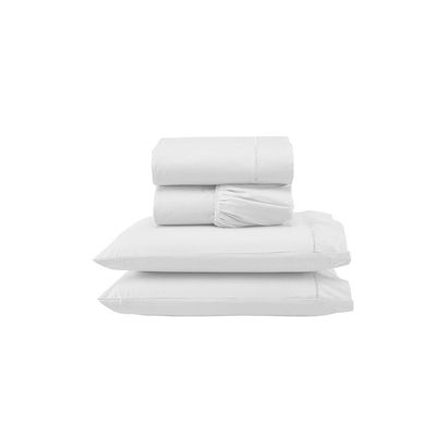 Jogo De Lençol Versatile Ponto Palito Completo 4 Peças King Micropercal branco