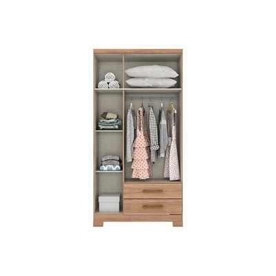 Guarda Roupa Casal 3 Portas (2 C- Espelho) E 2 Gavetas C- Pés Açaí Da133 Branco - Henn