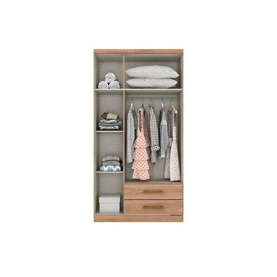 Guarda Roupa Casal 3 Portas (2 C- Espelho) E 2 Gavetas Açaí Da133 Branco - Henn