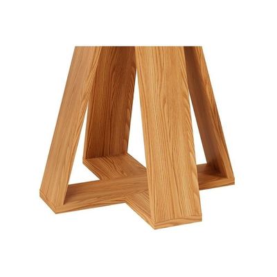Mesa Para Cozinha Celeste Com Tampo Madeirado Vidro Redondo 103x103cm Freijo-cinza Urbano Dj Móveis