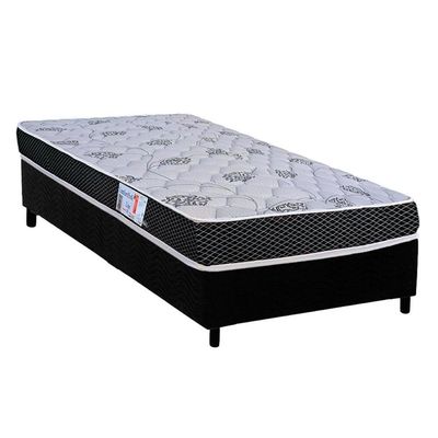 Conjunto Box Solteiro: Colchão Espuma Orthoflex D20 Comfortpedic + Base Crc Suede Black (78x188)