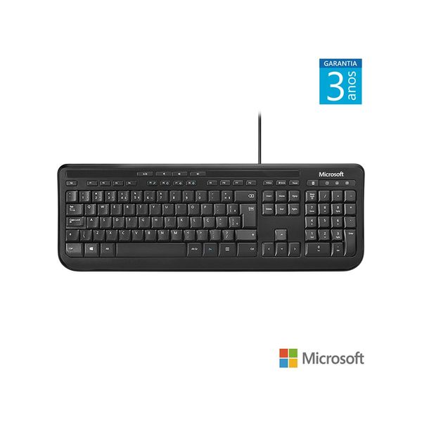 Teclado Microsoft Wired 600 Multímidia Preto ANB00005 Teclado Microsoft Wired 600 Multímidia Preto ANB00005