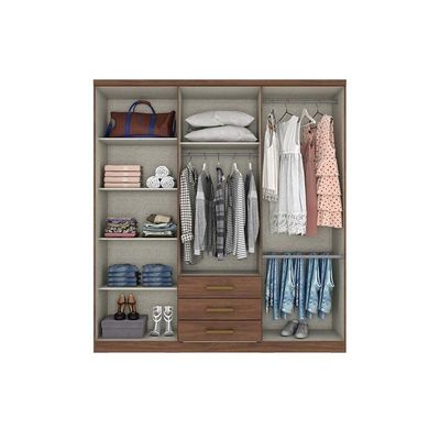Guarda Roupa Casal 6 Portas (2 C- Espelho) E 3 Gavetas Caju Da136 Branco - Henn