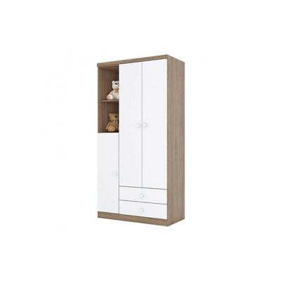Quarto De Bebê Completo Bala De Menta 2 Peças (1 Guarda Roupa + 1 Cômoda) Qi93 Branco - Henn