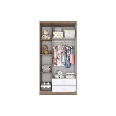 Quarto De Bebê Completo Bala De Menta 2 Peças (1 Guarda Roupa + 1 Cômoda) Qi93 Branco - Henn