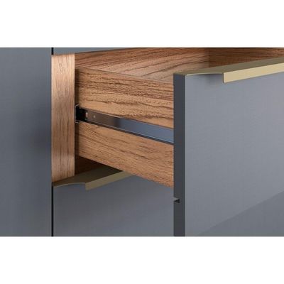 Kit Cozinha Modulada 6 Peças Versalis 2 Aéreos + 2 Balcões+ 1 Paneleiro + 1 Complemento C6p162 Freijó Cinza Argila Herval
