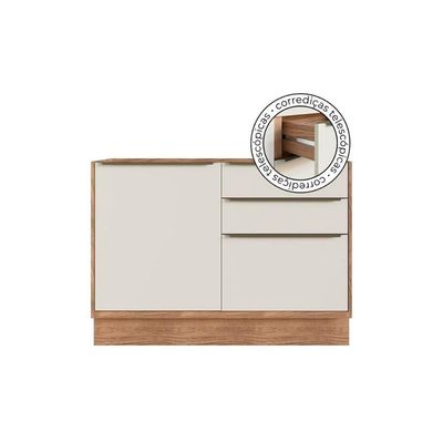 Kit Cozinha Modulada 3 Peças Versalis 1 Nicho + 1 Balcão + 1 Complemento C3p195 Freijó Cinza Argila Herval