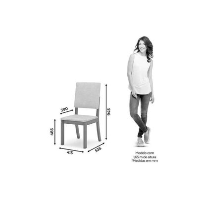 Conjunto Mesa Sala Jantar Orus Com Tampo Madeirado 120x80cm E 4 Cadeiras Milla Nature Off White Suede Marrom Henn