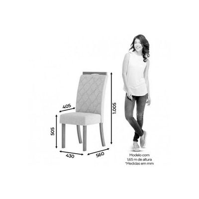 Conjunto Mesa De Cozinha Orus Com Tampo Madeirado 120x80cm E 4 Cadeiras Bella Nature Off White Suede Marrom Henn