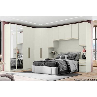 Guarda Roupa Closet Casal De Canto Oblíquo Mc05 Seletto C- 2 Portas E 3 Gavetas Areia-jequitibá - Henn