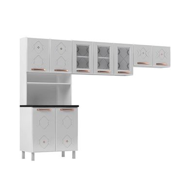 Cozinha Modulada Telasul Mirage New Mirage Aço 3 Peças 2 Aéreos + 1 Paneleiro Czc40 Branco-telasul