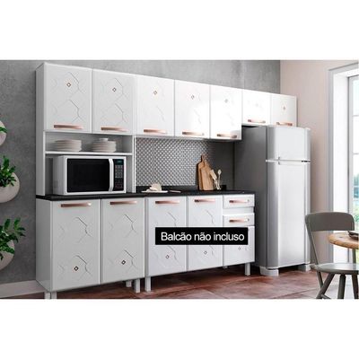 Cozinha Modulada Telasul Mirage New Mirage Aço 3 Peças 2 Aéreos + 1 Paneleiro Czc40 Branco-telasul