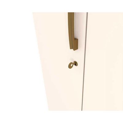Guarda Roupa Casal 3 Portas E 2 Gavetas Açaí Da133 Branco - Henn