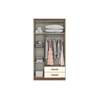 Guarda Roupa Casal 3 Portas E 2 Gavetas Açaí Da133 Branco - Henn