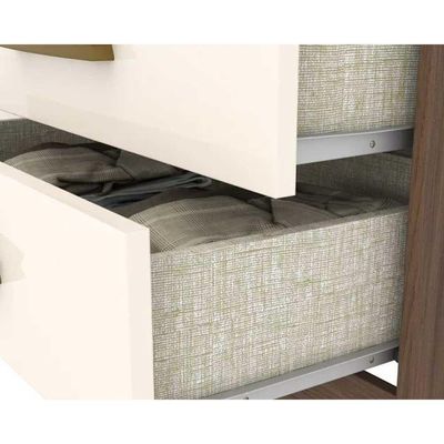 Guarda Roupa Casal 3 Portas E 2 Gavetas Açaí Da133 Branco - Henn