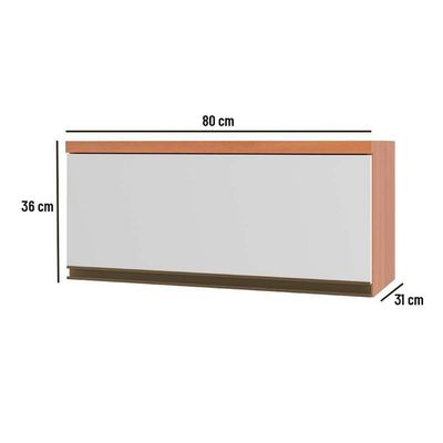 Módulo Cozinha Telasul Thela Macadâmia Armário Thela Macadâmia Com 1 Porta 80cm Freijó Branco Telasul