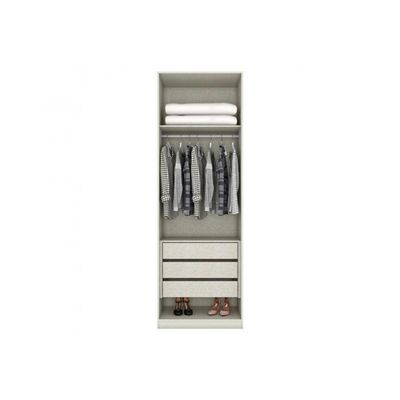 Módulo De Quarto Solteiro Guarda Roupa Mc04 Seletto C- 2 Portas C- Espelho E 3 Gavetas Areia - Henn