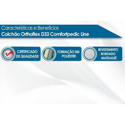 Colchão Solteiro Espuma D33 Comfortpedic Line (88x188x24) - Orthoflex