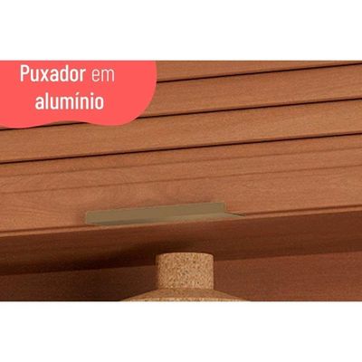Módulo Cozinha Telasul Thela Macadâmia Armário Thela Macadâmia Com 1 Porta Ripada E Nicho 120cm Freijó Telasul