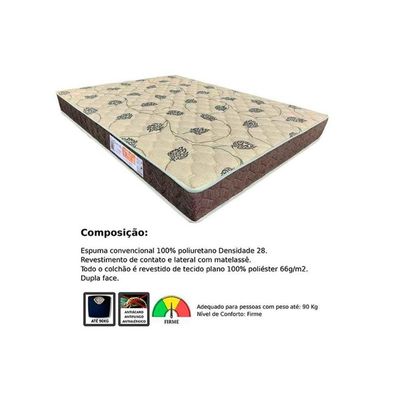 Colchão Solteiro Espuma D28 Comfortpedic Line (78x188x17) - Orthoflex
