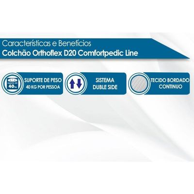 Colchão Viúva Espuma D20 Comfortpedic Line (128x188x14) - Orthoflex
