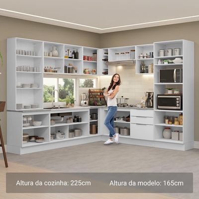Armário Cozinha Completa Branco Stella Madesa 01 Branco